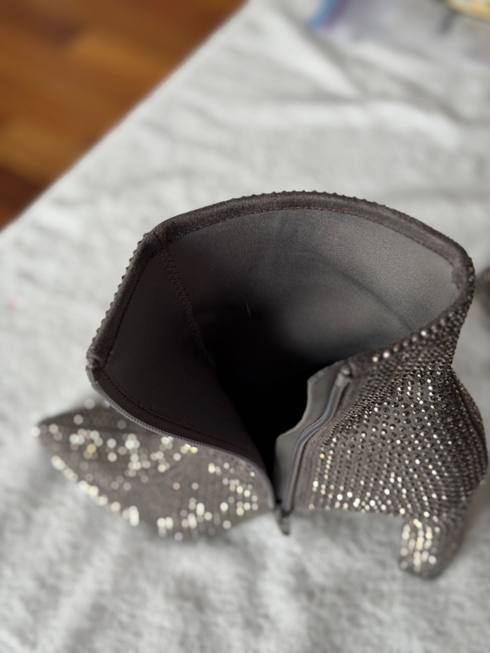 Grey Crystal-Embellished Boots - Picture 8 of 11